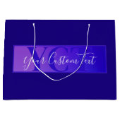 Grand Sac Cadeau Moderne élégante écriture nom & monogramme ombré v (Devant)