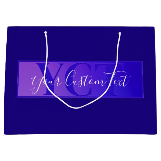 Grand Sac Cadeau Moderne élégante écriture nom & monogramme ombré v (Devant)