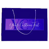 Grand Sac Cadeau Moderne élégante écriture nom & monogramme ombré v (Dos)