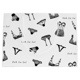 Grand Sac Cadeau Moderne lingerie de mariage écriture pinceau Showe