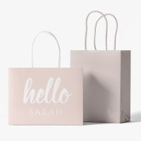 Moderne Minimal Pastel Rose Bonjour Et Vous Nom