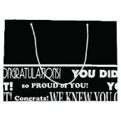 Grand sac cadeau moderne noir et blanc (Dos)