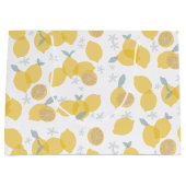 Grand Sac Cadeau Moderne Pastel Citrus Lemons Motif (Devant)