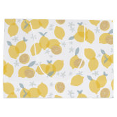 Grand Sac Cadeau Moderne Pastel Citrus Lemons Motif (Dos)