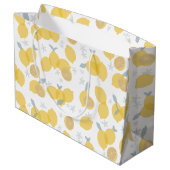 Grand Sac Cadeau Moderne Pastel Citrus Lemons Motif (Dos Angle)