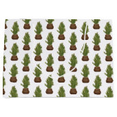 Grand Sac Cadeau Moderne Russe Aquarelle Noël Arbre de Noël (Devant)