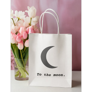 Grand Sac Cadeau Moderne simple à la citation de la lune