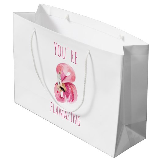 Grand Sac Cadeau Moderne Vous Flamazirez Beauté Flamant rose rose (Dos Angle)