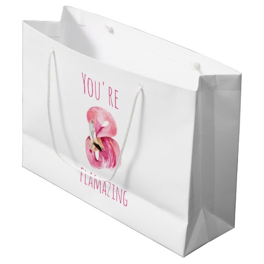 Grand Sac Cadeau Moderne Vous Flamazirez Beauté Flamant rose rose (Devant Angle)