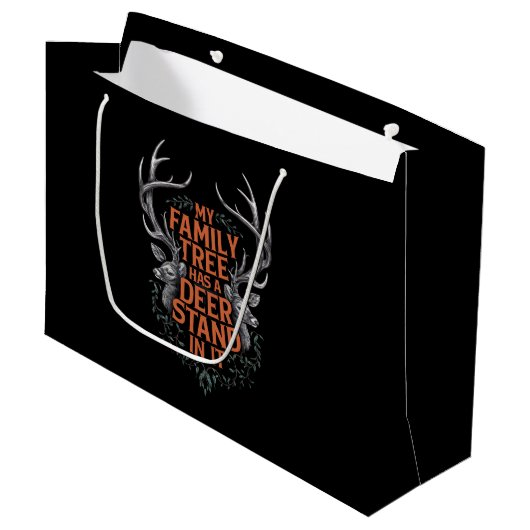 Grand Sac Cadeau Mon Arbre Familial A Un Deer Stand Dans La Chasse (Devant Angle)
