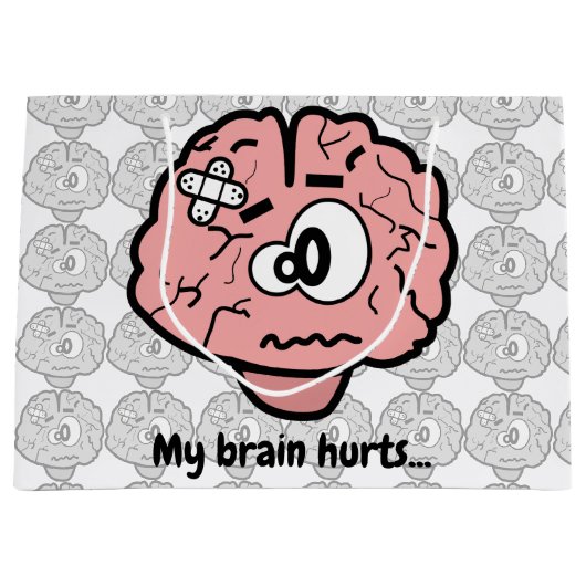 Grand Sac Cadeau Mon cerveau me fait mal (Devant)