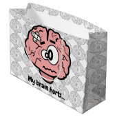 Grand Sac Cadeau Mon cerveau me fait mal (Dos Angle)