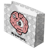 Grand Sac Cadeau Mon cerveau me fait mal (Devant Angle)
