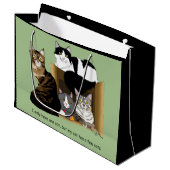 Grand Sac Cadeau Mon chat a des chats (Devant Angle)