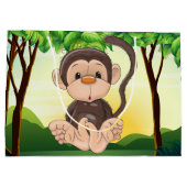 Grand Sac Cadeau Monkey 2e fête d'anniversaire personnalisée (Dos)