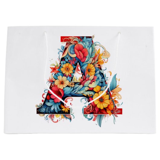 Grand Sac Cadeau Monogramme A Abloom (Devant)