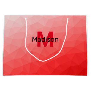 Grand Sac Cadeau Monogramme à motif de maille géométrique à dégradé