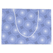Grand Sac Cadeau Monogramme bleu cercles motif (Dos)