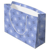 Grand Sac Cadeau Monogramme bleu cercles motif (Dos Angle)