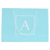 Grand Sac Cadeau Monogramme bleu ciel simple (Dos)
