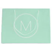 Grand Sac Cadeau Monogramme couleur verte tendance (Devant)