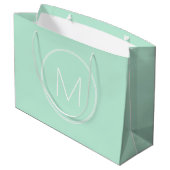 Grand Sac Cadeau Monogramme couleur verte tendance (Dos Angle)