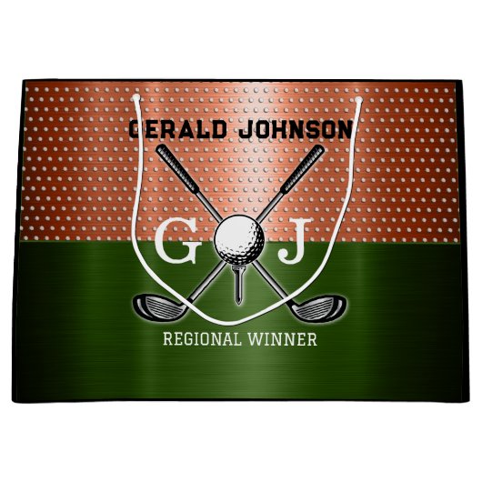 Grand Sac Cadeau Monogramme de golf cool (Devant)