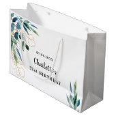 Grand Sac Cadeau Monogramme d'or de l'eucalyptus (Devant Angle)