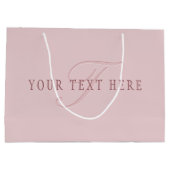 Grand Sac Cadeau Monogramme Élégant | Rose Doré (Dos)