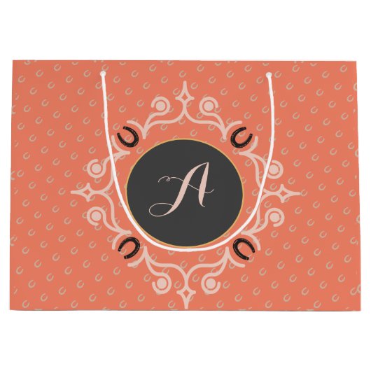 Grand Sac Cadeau Monogramme équestre Chaussure Lucky Horse (Devant)