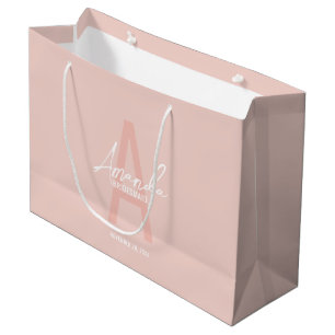 Grand Sac Cadeau Monogramme et nom d'une servante d'État moderne pe