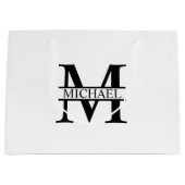 Grand Sac Cadeau Monogramme et nom personnalisés (Devant)