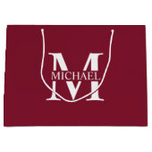 Grand Sac Cadeau Monogramme et nom personnalisés (Devant)