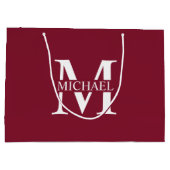 Grand Sac Cadeau Monogramme et nom personnalisés (Dos)