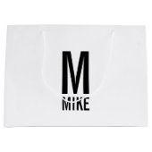 Grand Sac Cadeau Monogramme et nom personnalisés modernes (Devant)