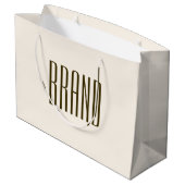 Grand Sac Cadeau Monogramme, marque ou nom commercial | Brown non b (Dos Angle)