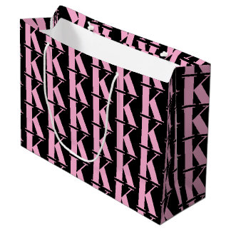 Grand Sac Cadeau Monogramme minimaliste moderne Entreprise Noir & R