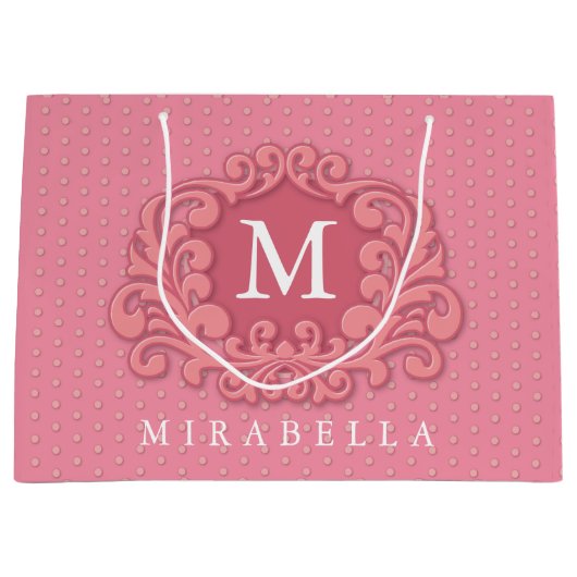 Grand Sac Cadeau Monogramme Moderne Élégant Créez le Vôtre (Devant)