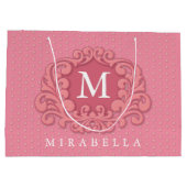 Grand Sac Cadeau Monogramme Moderne Élégant Créez le Vôtre (Dos)