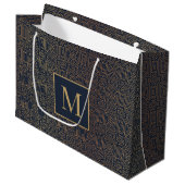 Grand Sac Cadeau Monogramme Motif Art déco géométrique (Devant Angle)