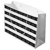 Grand Sac Cadeau Monogramme Noir Blanc rayé (Dos Angle)
