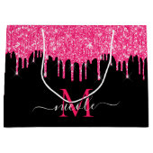 Grand Sac Cadeau Monogramme Parties scintillant de séchage métalliq (Devant)