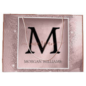 Grand Sac Cadeau Monogramme rose Parties scintillant or (Dos)