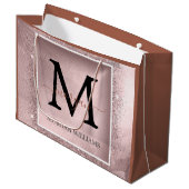 Grand Sac Cadeau Monogramme rose Parties scintillant or (Devant Angle)