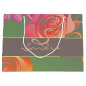 Grand Sac Cadeau Monogramme Rose romantique (Devant)