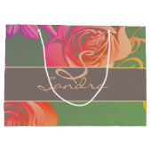 Grand Sac Cadeau Monogramme Rose romantique (Dos)