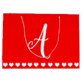 Grand Sac Cadeau Monogramme rouge et blanc initial (Dos)