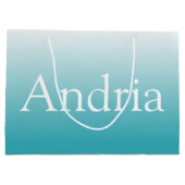 Grand Sac Cadeau Monogramme simple | Aqua Ombre (Dos)