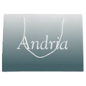 Grand Sac Cadeau Monogramme simple | Ombre gris bleu modifiable (Devant)