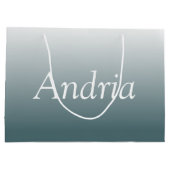 Grand Sac Cadeau Monogramme simple | Ombre gris bleu modifiable (Dos)